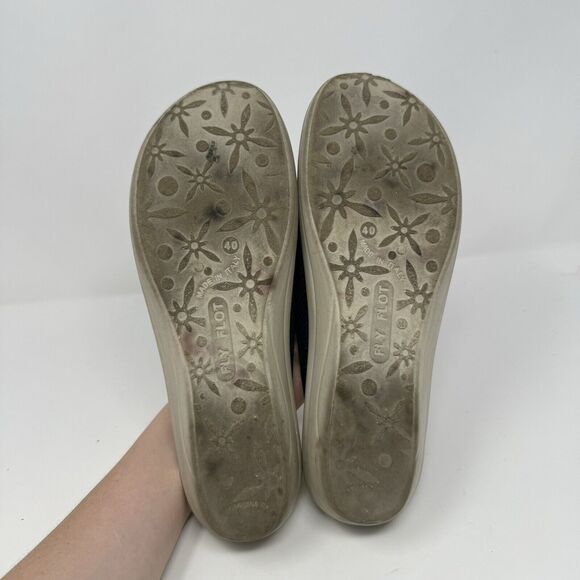 Fly Flot Mules Blue Mesh Clogs Leather Anatomic Anti Shock EU 40 Clogs Womens 9 - Picture 6 of 6